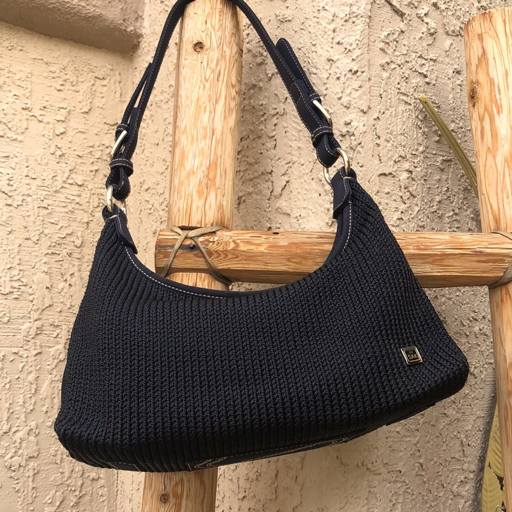 *The Sak* Black Crochet Woven Bag